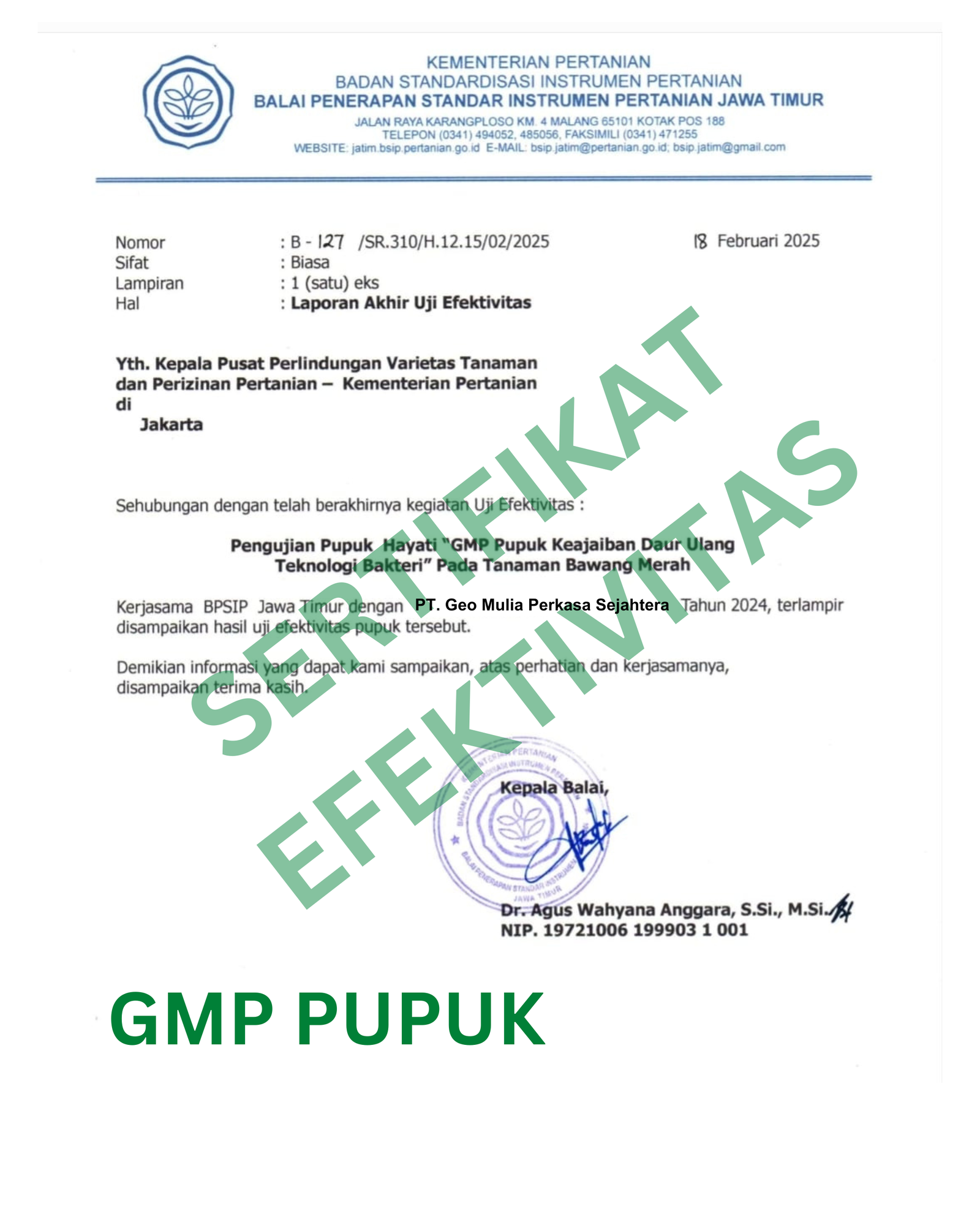<p>SERTIFIKAT EFEKTIVITAS</p>